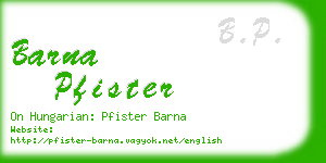 barna pfister business card